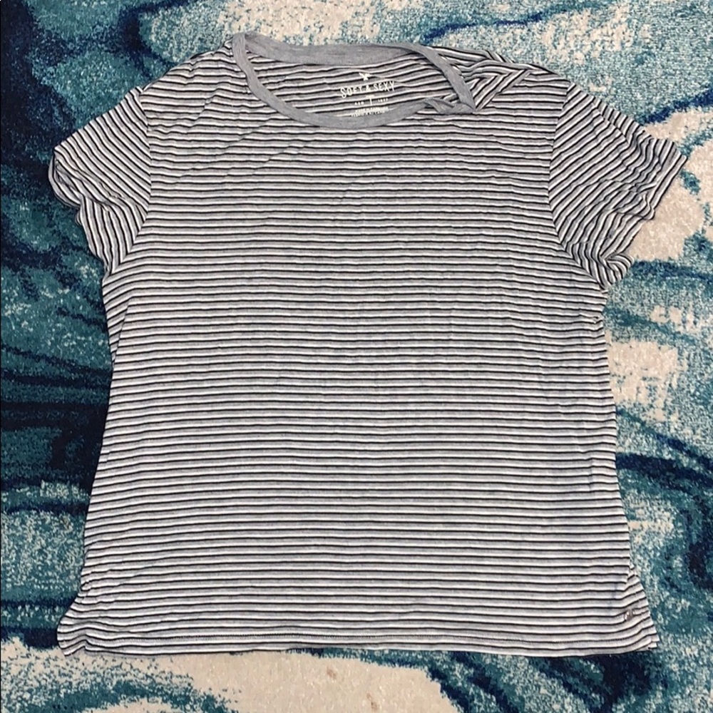 STRIPED WOMENS CROPPED T SHIRT